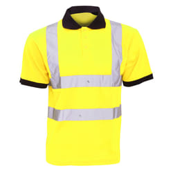 Yoko Hi-Vis Short Sleeve Polo Shirt / Mens Workwear (Pack of 2) - XL, Hi-Vis Yellow
