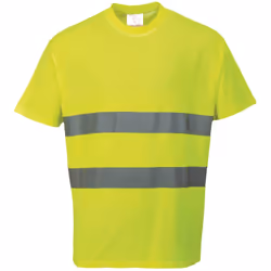 Portwest Cotton Comfort Reflective Safety T-Shirt (Pack of 2) - S, Yellow