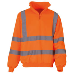 Yoko Mens Hi Vis 1/4 Zip Sweatshirt (Pack of 2) - 2XL, Orange