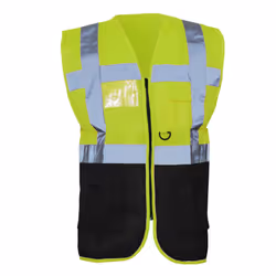 Yoko Hi-Vis Premium Executive/Manager Waistcoat / Jacket (Pack of 2) - 3XL, Hi Vis Yellow/Black