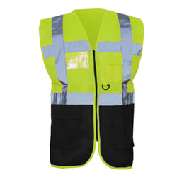 Yoko Hi-Vis Premium Executive/Manager Waistcoat / Jacket (Pack of 2) - 3XL, Hi Vis Yellow/Black
