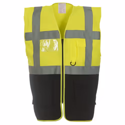 Yoko Hi-Vis Premium Executive/Manager Waistcoat / Jacket (Pack of 2) - 3XL, Hi Vis Yellow/Black