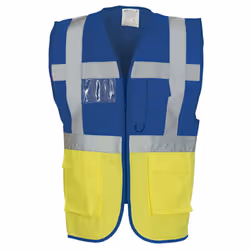 Yoko Hi-Vis Premium Executive/Manager Waistcoat / Jacket (Pack of 2) - XL, Hi Vis Yellow/Royal Blue