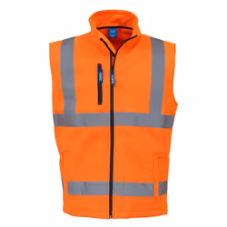 Yoko Mens Hi Vis Softshell Bodywarmer / Workwear (Pack of 2) - 3XL, Hi Vis Orange