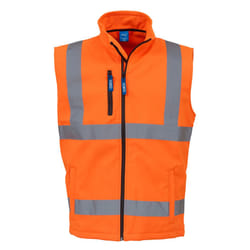 Yoko Mens Hi Vis Softshell Bodywarmer / Workwear (Pack of 2) - 3XL, Hi Vis Orange