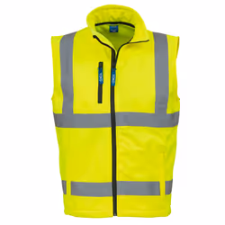 Yoko Mens Hi Vis Softshell Bodywarmer / Workwear (Pack of 2) - M, Hi-Vis Yellow