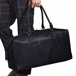 Quadra NuHude Faux Leather Weekender Holdall Bag (Pack of 2) - One Size, Black