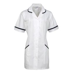 Premier Ladies/Womens Vitality Medical/Healthcare Work Tunic (Pack of 2) - 14, White/ Navy