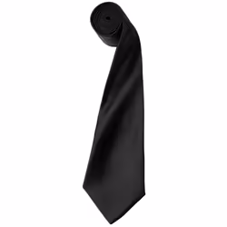 Premier Mens Plain Satin Tie (Narrow Blade) (Pack of 2) - One Size, Black