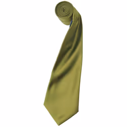 Premier Mens Plain Satin Tie (Narrow Blade) (Pack of 2) - One Size, Khaki