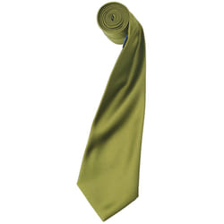 Premier Mens Plain Satin Tie (Narrow Blade) (Pack of 2) - One Size, Khaki