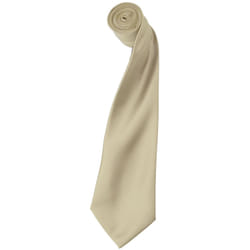 Premier Mens Plain Satin Tie (Narrow Blade) (Pack of 2) - One Size, Natural