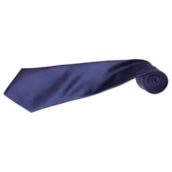Premier Mens Plain Satin Tie (Narrow Blade) (Pack of 2) - One Size, Navy