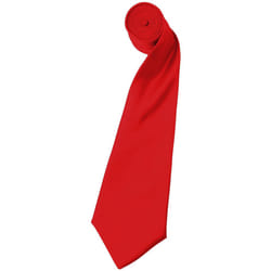 Premier Mens Plain Satin Tie (Narrow Blade) (Pack of 2) - One Size, Red
