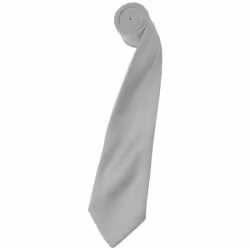 Premier Mens Plain Satin Tie (Narrow Blade) (Pack of 2) - One Size, Silver Grey
