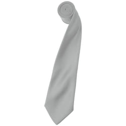 Premier Mens Plain Satin Tie (Narrow Blade) (Pack of 2) - One Size, Silver Grey