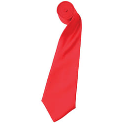 Premier Mens Plain Satin Tie (Narrow Blade) (Pack of 2) - One Size, Strawberry Red