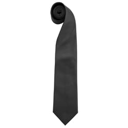 Premier Mens âColoursâ Plain Fashion / Business Tie (Pack of 2) - One Size, Black