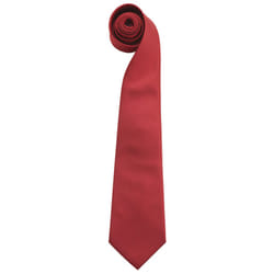 Premier Mens âColoursâ Plain Fashion / Business Tie (Pack of 2) - One Size, Red