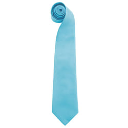 Premier Mens âColoursâ Plain Fashion / Business Tie (Pack of 2) - One Size, Turquoise