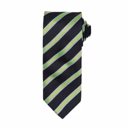 Premier Mens Waffle Stripe Formal Business Tie (Pack of 2) - One Size, Black/Lime