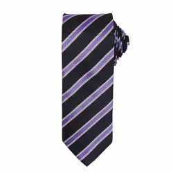 Premier Mens Waffle Stripe Formal Business Tie (Pack of 2) - One Size, Black/Rich Violet