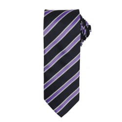 Premier Mens Waffle Stripe Formal Business Tie (Pack of 2) - One Size, Black/Rich Violet
