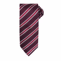 Premier Mens Waffle Stripe Formal Business Tie (Pack of 2) - One Size, Burgundy/ Aubergine