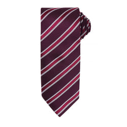 Premier Mens Waffle Stripe Formal Business Tie (Pack of 2) - One Size, Burgundy/ Aubergine