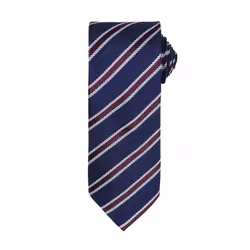 Premier Mens Waffle Stripe Formal Business Tie (Pack of 2) - One Size, Navy/Aubergine