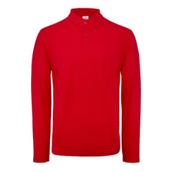 B&C ID.001 Mens Long Sleeve Polo (Pack of 2) - 3XL, Crimson