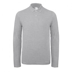 B&C ID.001 Mens Long Sleeve Polo (Pack of 2) - XS, Taupe Grey