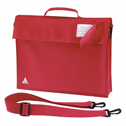 Quadra Junior Book Bag With Strap (Pack of 2) - One Size, Bright Red