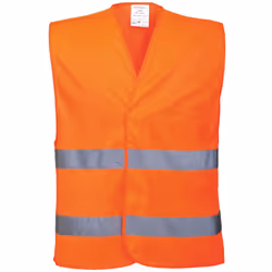 Portwest Unisex High Visibility Two Band Safety Work Vest (Pack of 2) - 4XL5, Orange