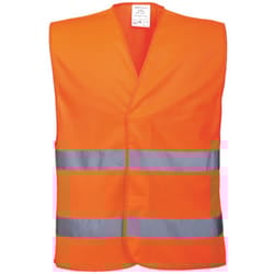 Portwest Unisex High Visibility Two Band Safety Work Vest (Pack of 2) - 4XL5, Orange