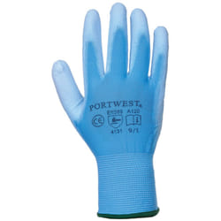 Portwest PU Palm Coated Gloves (A120) / Workwear (Pack of 2) - M, Blue