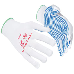 Portwest Nylon Polka Dot Gloves (A110) / Safetywear / Workwear (Pack of 2) - M, Blue/White