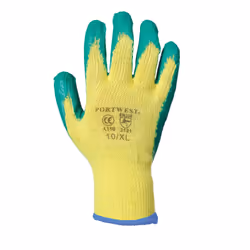 Portwest Fortis Grip Gloves (A150) / Workwear / Safetywear (Pack of 2) - M, Yellow/ Green