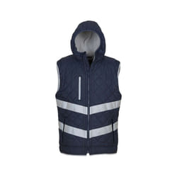 Yoko Unisex Adults Hi Vis Kensington Hooded Gilet (Pack of 2) - M, Navy
