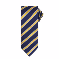 Premier Mens Waffle Stripe Formal Business Tie (Pack of 2) - One Size, Navy/Gold