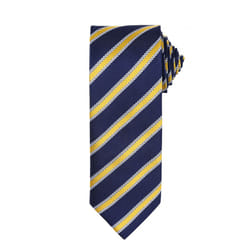 Premier Mens Waffle Stripe Formal Business Tie (Pack of 2) - One Size, Navy/Gold