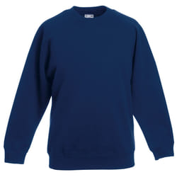 Fruit Of The Loom Childrens Unisex Raglan Sleeve Sweatshirt (Pack of 2) - 12-13, Navy
