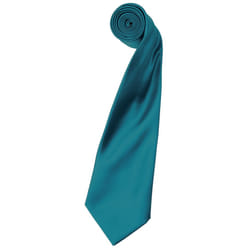 Premier Mens Plain Satin Tie (Narrow Blade) (Pack of 2) - One Size, Teal
