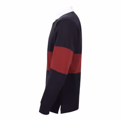 Front Row Adults Unisex Panelled Tag Free Rugby Shirt - S, Navy/Burgundy