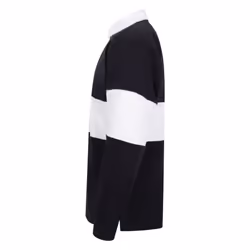 Front Row Adults Unisex Panelled Tag Free Rugby Shirt - S, Navy/White