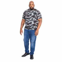 Duke Mens Gaston Kingsize Camouflage Print T-Shirt - 4XL, Storm