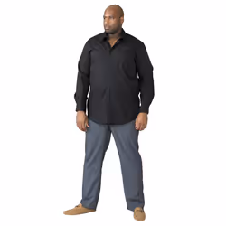 Duke Mens Corbin Kingsize Long Sleeve Classic Regular Shirt - 3XL, Black