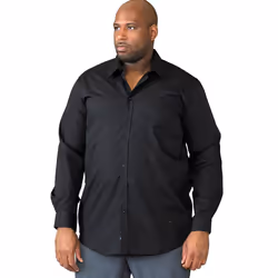 Duke Mens Corbin Kingsize Long Sleeve Classic Regular Shirt - 6XL, Black