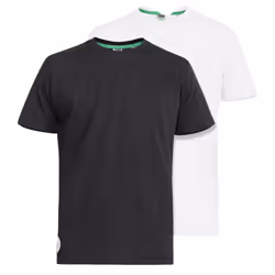 Duke Mens Fenton Kingsize D555 Round Neck T-shirts (Pack Of 2) - 2XL, Black/Navy