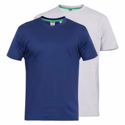 Duke Mens Fenton Kingsize D555 Round Neck T-shirts (Pack Of 2) - 2XL, Navy/Grey